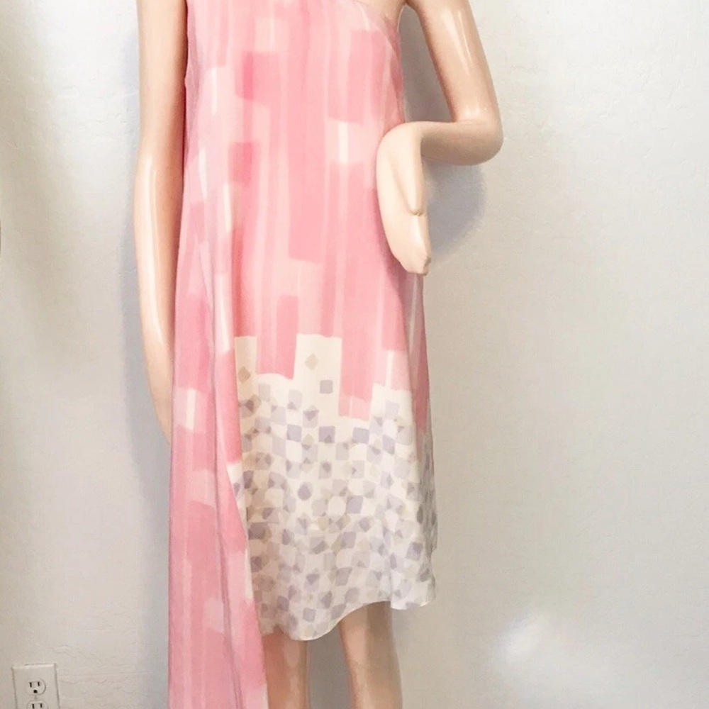 Anthropology Maeve Elegant Pink One-Shoulder Dress size 10 - Picture 4 of 4